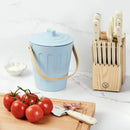 Martha Stewart Indoor Compost Bin | Countertop Composting Bucket for Kitchen | .7 Gallon Capacity | Includes Filter | Plant Based Materials | Light Blue by GreenHaven Gardens