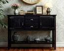 Solid Wood Farmhouse Console Table,Sofa Table with Storage Drawers and Shelves,Entryway Table for Entry Hallway Foyer Sofa Side Table,Fully Assembled(48" Espresso) by CozyNest Decor