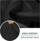 H.VERSAILTEX Velvet Stretch Couch Cushion Cover Plush Cushion Slipcover for Chair Loveseat Sofa Cushion Furniture Protector Seat Cushion Sofa Cover (3 Piece XL Sofa Cushion Covers, Black) by CozyNest Decor
