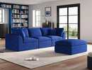 110" Cloud Sectional Couches for Living Room, Boneless L-Shape Couch with Ottoman, 3 Seater Modular Sectional Sofa, Blue by CozyNest Decor