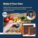 AllSpice Spice Rack Organizer, Wood, 525 Unique Labels, Countertop or Wall Mount, Includes 60 4oz Jars- Cherry Stain by CozyNest Decor