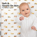 KeaBabies 2-Pack Organic Crib Sheets for Boys, Girls - 52x28 Fitted Crib Mattress Sheet Neutral, Breathable Jersey Cotton Cover for Baby Bed, Toddler Mattress, Soft & Cute Prints (Construction) by TinyTreasures Baby Boutique