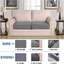 H.VERSAILTEX Super Stretch Individual Seat Cushion Covers Sofa Couch Slipcover Sets Thick Jacquard Textured Twill Fabric (2 Piece Medium Covers, Grey) by CozyNest Decor