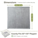 Ultra Soft 1.3" Thick Baby Play Mat for Floor, Large Velvet 50x50 Playpen Mat, Baby-Safe & Non-Slip Tummy Time Mat, Crawling Mat for Babies, Toddlers, Infants, Kids, Easy Care, 50"x50", Gray by TinyTreasures Baby Boutique