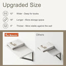 Fun Memories White Floating Shelves 18 Inch Long, Rustic Floating Shelf with Brackets, 10 Inch Deep Wall Shelves, White Bathroom Shelves, 18 x 10 Storage Shelf for Kitchen, Living Room, Set of 2 by CozyNest Decor