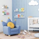 Forbena 24 Inch Wall Bookshelf for Kids Bedroom Set of 4, White Floating Nursery Book Shelves for Baby Toddler Children Girls Boys Room Decor, Large Wood Wall Mount Bookshelves and Toy Storage by TinyTreasures Baby Boutique