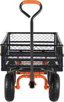 VEVOR 880lbs Steel Garden Dump Cart Utility Wagon, Heavy Duty Yard Dump Wagon Cart with Removable Sides, Pullable Handle, Utility Liner, 10in All Terrain Wheels by GreenHaven Gardens