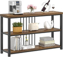 FOLUBAN Industrial Console Table, 3 Tier Entryway Table, Sofa Foyer Table for Living Room Hallway Behind Couch, Rustic Brown by CozyNest Decor