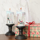 Eldnacele Battery Operated Lighted Flameless Candles Christmas Snow Globe Candle Light Swirling Water Glittering Spinning Candles for Home Decoration(Santa) by CozyNest Decor