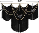 Macrame Wall Hanging Black Yarn Tapestry Home Decor Large Fiber Wall Art Living Room Bedroom Home Wall Decor 57" W x 43" L by CozyNest Decor