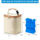 Breastmilk Cooler Bag with Ice Pack Fits 4 Baby Bottles Up to 9 Ounce, Baby Bottle Bag Great for Nursing Mom Daycare by TinyTreasures Baby Boutique