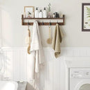 AMBIRD 28.9 Inch Length Shelf with Hooks Entryway Coat Rack Wall Mount Wood Coat Hooks with Shelf Wall-Mounted Coat Hook Rack with 5 Dual Hooks for Bathroom, Living Room, Bedroom (Brown) by CozyNest Decor