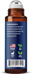Breathe Essential Oil Roll-On Blend 10 ml - Pure Eucalyptus, Peppermint & Rosemary Oils Roller for Clear Breathing & Respiratory Support - Nexon Botanics by CozyNest Decor
