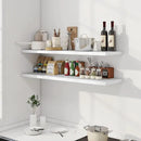 48" Floating Shelves for Wall, 12" Deep Slim White Floating Shelves, Wall-Mounted Shelves for Bedroom, Living Room, Kitchen, Bathroom - Set of 2 by CozyNest Decor