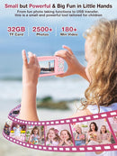 Digital Camera,FHD 1080P Kids Camera 44MP Point and Shoot Digital Cameras with 32GB Card,16X Zoom,Anti-Shake,Date Stamp,Compact Small Cameras Photography for Kids Student Teen Girl Boy(Pink) by TinyTreasures Baby Boutique