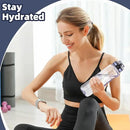 OLDLEY 32 oz Water Bottle, Motivational Water Bottle with Time Marker, Sports Water Bottle With Strap, Leakproof & BPA Free Large Water Bottles for School,Gym,Outdoor, Tritan, Transparent-Purple by CozyNest Decor