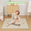 Padded Baby Play Mat, Super Soft Vegan Leather Baby Mat for Floor, 48x48 Thick Foam Cushioned Play Mat for Babies 6-12 Months, Fits Nicely Into 50x50 Playpen Mat, Grayish Green by TinyTreasures Baby Boutique