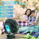 12000mAh Clip on Fan 30H Longest Runtime, 8in Portable Fan Rechargeable, Ultra Quiet with Heavy-Duty Clamp, USB Desk Fans for Golf Cart,Office Desk, Treadmill, Camping, Bedroom by TinyTreasures Baby Boutique
