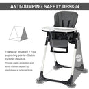 INFANS High Chair for Babies & Toddlers, Foldable Highchair with Multiple Adjustable Backrest, Footrest and Seat Height, Removable Tray, Detachable PU Leather Cushion, Built-in Rear Wheels (Dark Grey) by TinyTreasures Baby Boutique