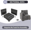 mestyl Modular Sectional Sofa Convertible L Shaped Sofa Couch Set with Storage for Living Room, Modern 3 Seater Modular Sectional Couch with Movable Ottoman (Grey) by CozyNest Decor