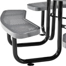 Global Industrial 46" Round Picnic Table, Perforated Metal, Thermoplastic Coating, Attached Benches, 1-1/2” Umbrella Pole Hole, Outdoor-Rated, 1000 lbs Capacity, Gray by GreenHaven Gardens