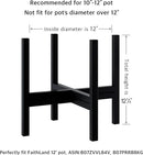 FaithLand Mid Century Plant Stand Indoor Outdoor (EXCLUDING 12" Plant Pot) , Hold Up to 12 Inch Planter, Metal Planter Stand, Potted Plant Holder, Black - Fits Snake Plant - Upgraded Design. by GreenHaven Gardens