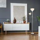 GLOBE Electric 67136 72" Torchiere Floor Lamp with Adjustable Reading Light, Matte White Finish, Frosted Shades, Rotary Switch on Socket, E26 Base by CozyNest Decor