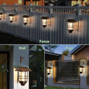 Solar Lantern Outdoor, Hanging Waterproof Solar Lights with Wall Mount Kit for Garden Porch Fence 2 Pack,Bronze by CozyNest Decor