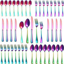 40 Pcs Rainbow Silverware Set for 8, Food Grade Stainless Steel Flatware Set, Eating Utensils Sets Include Fork/Knife/Spoon,Home Kitchen Tableware Set, Reusable Cutlery Set, Dishwasher Safe by CozyNest Decor