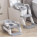 2-in-1 Toddler Potty Training Toilet Seat with Step Stool Ladder – Adjustable Height Potty Chair Urinal for Baby Boys Girls Age 1-3, Foldable Training Potty with Splash Guard & Anti-Slip Feet, Grey by TinyTreasures Baby Boutique