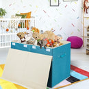 popoly Large Toy Box Chest Storage with Flip-Top Lid, Collapsible Toy Bin Storage Organizer for Boys, Kids, Girls, Toys, Playroom Organizers, 25"x13" x16"(Linen Teal) by TinyTreasures Baby Boutique