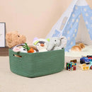 Large Storage Baskets for Shelves, Closet Organizers Bins for Clothes Blanket Towels, Baby Nursery, Toy Baskets Box, Woven Rope Baskets, 17 x 13 x 7.5”, 3 Packs Green by CozyNest Decor