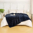 YUSOKI Luxury 3D Bubble Throw Blanket 3.1lb,All Ages,Home Decoration, (Navy,60 * 80inches) by CozyNest Decor