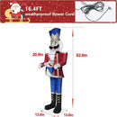 5FT Lighted Nutcracker with Drum for Christmas Decoration, Pre-Lit 3D Iridescent Soldier Xmas Decor with 100 Warm White Lights, Glittered Standing Holiday Display for Outdoor, Indoor by CozyNest Decor