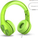 LilGadgets Connect+ Pro Wired Kids Headphones for School w/Microphone, Volume Limiting & Noise Reduction Over-Ear Headset w/Cord, SharePort Technology & SoftTouch Padding, Green Headphones for Kids by TinyTreasures Baby Boutique