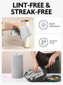 Fantasticlean Microfiber Cleaning Cloth Roll -75 Pack, Tear Away Microfiber Towels, 12" x 12", Reusable, Washable, Scratch Free, Ultra Absorbent Dish Rags for Car, Home, Garage or Shop (Grey) by CozyNest Decor