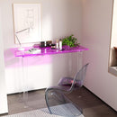 Acrylic Desk, Modern Study Table for HomeOffice-Extended Surface Multi-Purpose Console & EntrywayTable, Sturdy Lightweight Design（(42.5-inch, Pink) by CozyNest Decor