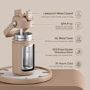 Kids Insualated Water Bottle with Straw - 12oz Stainless Steel Water Bottle with Dual Spouts, Leak-Proof, BPA-Free, Double Wall Vacuum Keeps Cold for 24 Hours for Sports, Travel, School (Raw Umber) by CozyNest Decor