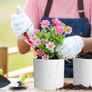 12/10/8 inch Large Plant Pots, 3 Pack Cylinder Deep Flower Pots for Outdoor Indoor Plants, Tall Plastic Planters with Drainage Holes and Saucers for Garden House Plants, Speckled White by GreenHaven Gardens