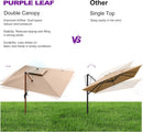 PURPLE LEAF 11' X 11' Patio Umbrella Cantilever Outdoor Umbrellas Square Large Parasol Windproof Sunshade Heavy Duty Sun Umbrellas for Deck Pool Patio Garden, Beige by GreenHaven Gardens