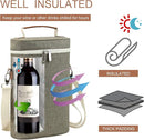 ZORMY 2 Bottle Insulated Wine Carrier Bag for Travel, Wine Carrier Tote Cooler Bag with Shoulder Strap & Corkscrew Opener, Perfect Wine Lover's Gift, Great for Picnics and Outdoor Entertaining by TinyTreasures Baby Boutique
