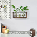 YIBOT Wall Hanging Planter Propagation Station, Plant Terrarium with Wooden Stand, Hydroponics Plants Home Office Living Room Decor Gift-3 Bulb Glass Vases by CozyNest Decor