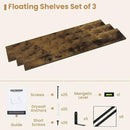 Heimlove 48 Inch Large Floating Bookshelves Set of 3,Rustic Brown Wood Wall Mounted Bookshelves,Heavy Duty Shelves for Living Room,Bedroom,Kitchen,Laundry Room Storage & Decor by CozyNest Decor