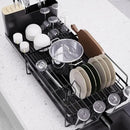 Runnatal Large Dish Drying Rack with Drainboard Set, Dish Rack, Extendable Dish Rack, Utensil Holder, Cup Holder, Expandable Dish Drainer for Kitchen Counter by CozyNest Decor