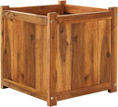 IDZO Acacia Wood Flower Planter Box for Outdoor Plants, 1pc Wooden Raised Garden Bed with Handles, Drainage Holes, Ideal for Garden and Home Décor, Light Cherry by GreenHaven Gardens