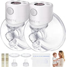 TSRETE Breast Pump, Double Wearable Breast Pump, Electric Hands-Free Breast Pumps with 2 Modes, 9 Levels, LCD Display, Memory Function Rechargeable Double Milk Extractor-24mm Flange, White by TinyTreasures Baby Boutique