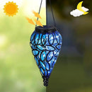 SUNNYPARK Outdoor Plastic Solar Hanging Lantern, 15 Cool White LEDs Twinkle Effect Tear-Shaped Hanging Lantern Decor Garden Decorative Solar Lights for Backyard, Patio and Lawn by CozyNest Decor