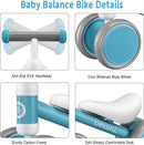 Baby Balance Bike Toys for 12-36 Months Kids Toy Boy and Girls Gifts Toddler Best First Birthday Gift Children Walker No Pedal Infant 4 Wheels Bicycle (Classic, Light Blue) by TinyTreasures Baby Boutique