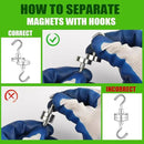 MIKEDE Magnetic Hooks Heavy Duty, 40lbs Earth Magnets with Hooks for Refrigerator, Strong Magnets with Rust Proof Metal Hooks for Cruise Cabins, Classroom, Outdoor - Pack of 20 by CozyNest Decor