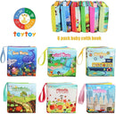 teytoy My First Soft Book,Nontoxic Fabric Baby Cloth Books Early Education Toys Activity Crinkle Cloth Book for Toddler, Infants and Kids Perfect for Baby Shower -Pack of 6 by TinyTreasures Baby Boutique
